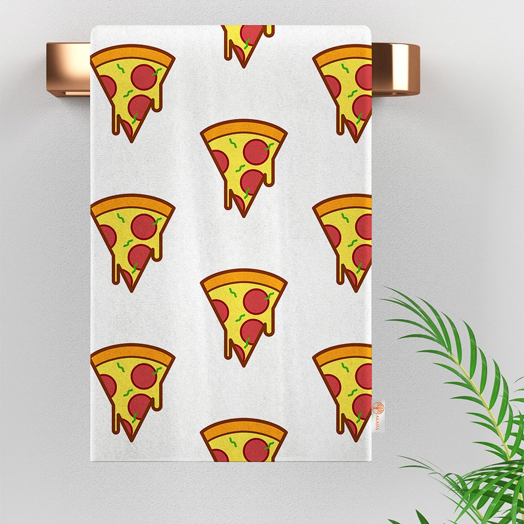 Kitchen Hand Towel|Pizza Tea Towel|Pasta Tea Towel|Decorative Towel|Soft Dish Cloth|Dust Remover|Cost-Effective Rag|Food Print Dishcloth