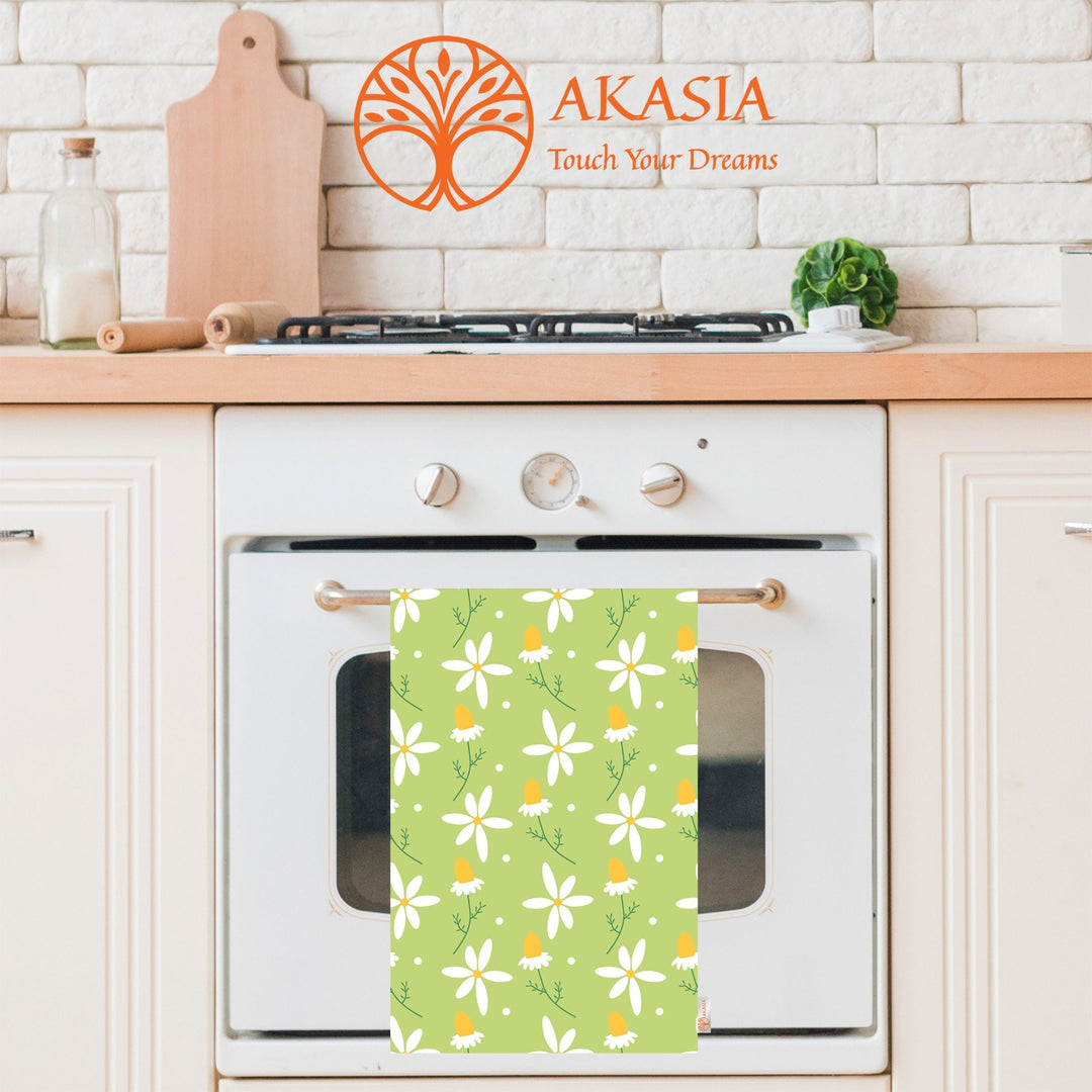 Floral Hand Towel|Daisy Print Towel|Summer Tea Towel|Butterfly Dish Cloth|Eco-Friendly Towel|Cost-Effective Rag|Gift For Her|Cleaning Cloth