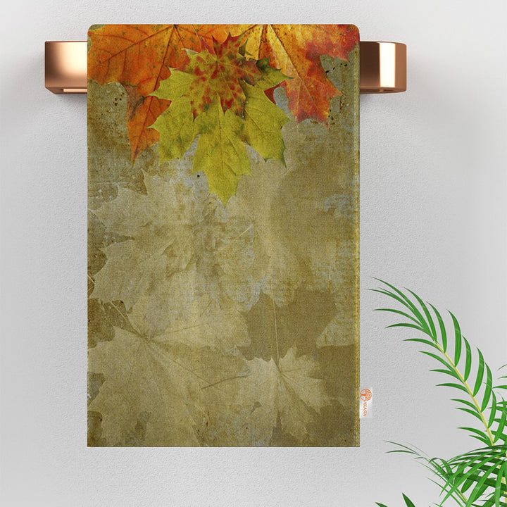 Fall Trend Tea Towel|Autumn Print Towel|Leaf Print Dishcloth|Thanksgiving Towel|Kitchen Cleaning Cloth|Dust Remover|Cost-Effective Rag