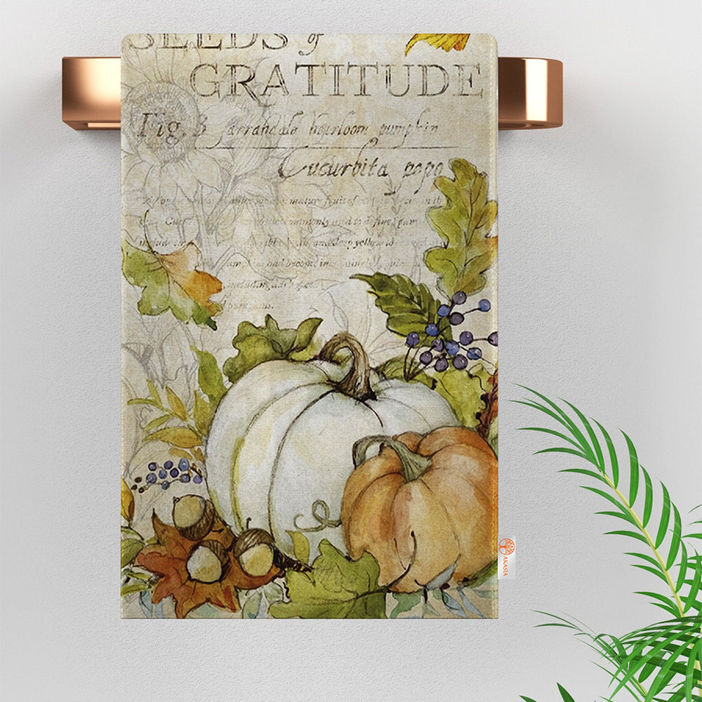 Fall Trend Tea Towel|Pumpkin Print Towel|Sunflower Dishcloth|Happy Thanksgiving Towel|Kitchen Cleaning Cloth|Dust Remover|Cost-Effective Rag