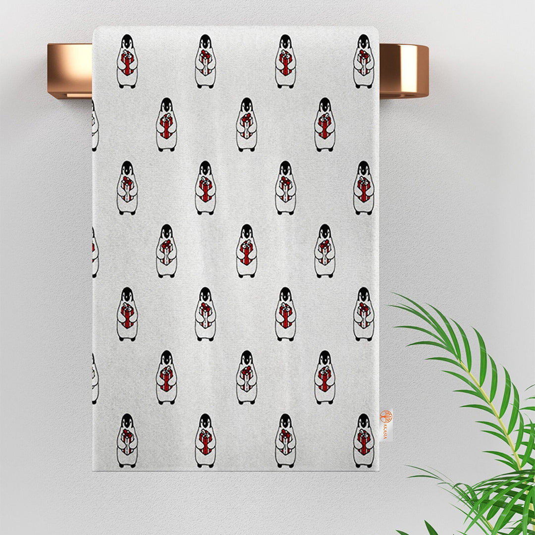 Winter Kitchen Towel|Cute Penguin and Snowman Dish Towel|Snow Hand Towel|Decorative Dishcloth|Winter Tea Towel|Cleaning Cloth|Dust Remover