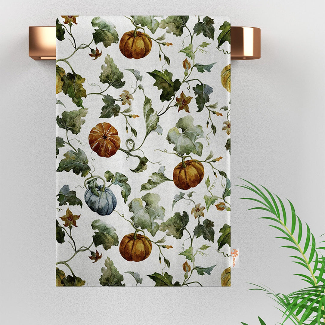 Fall Trend Tea Towel|Pumpkin Print Towel|Autumn Leaf Dishcloth|Thanksgiving Towel|Kitchen Cleaning Cloth|Fox Dust Remover|Cost-Effective Rag