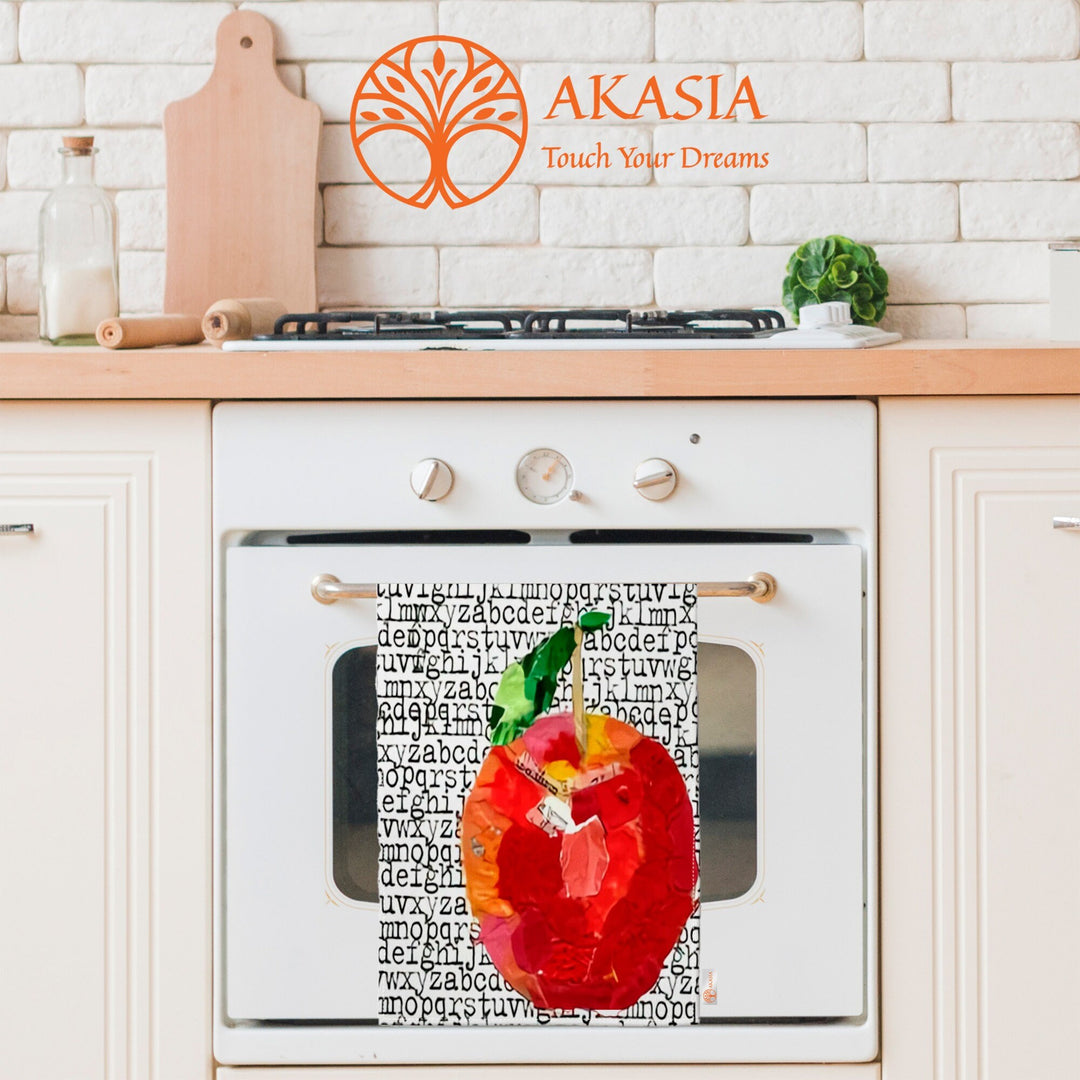 Fruit Kitchen Towel|Fig, Apple Print Towel|Floral Dishcloth|Pomegranate Tea Towel|Eco-Friendly Rag|Soft Dust Remover|Cost-Effective Rag
