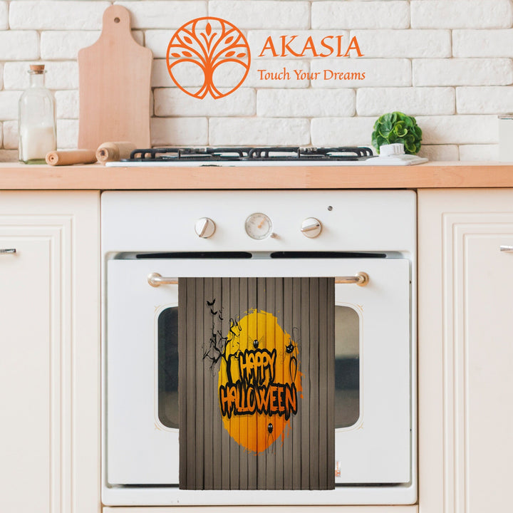 Happy Halloween Tea Towel|Eat Drink Be Scary Towel|Trick or Treat Towel|Bat Print Dishcloth|Dust Remover|Cost-Effective Thanksgiving Towel