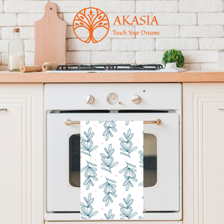 Leaf Hand Towel|Leaf Print Tea Towel|Boho Dish Cloth|Eco-Friendly Onedraw Kitchen Towel|Floral Dishcloth|Gift For Her|Soft Cleaning Cloth