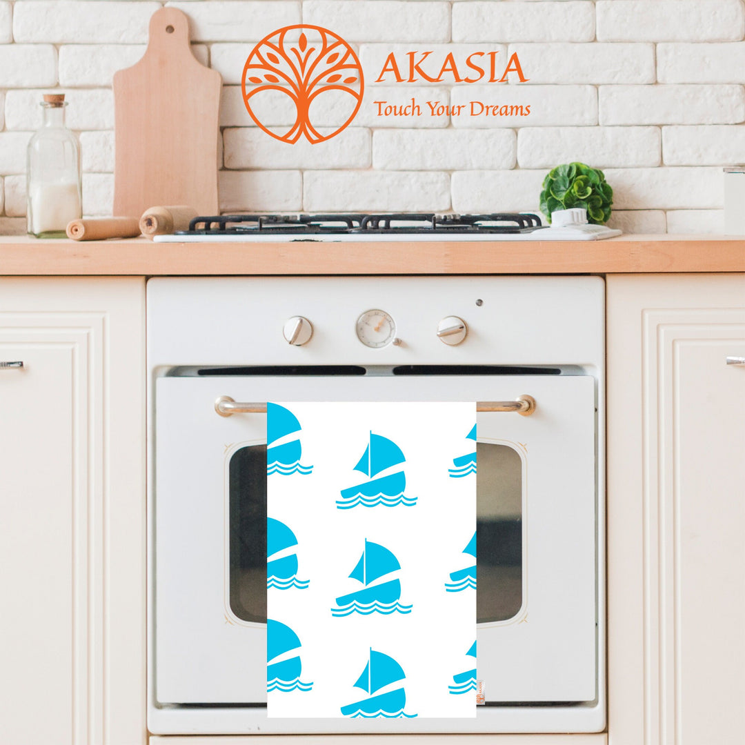 Beach House Towel|Seahorse Dishcloth|Nautical Hand Towel|Starfish Tea Towel|Fish Dish Cloth|Wheel Print Towel|Boat Print Coastal Dishcloth