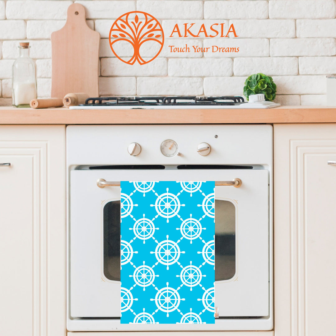 Beach House Towel|Seahorse Dishcloth|Nautical Hand Towel|Starfish Tea Towel|Fish Dish Cloth|Wheel Print Towel|Boat Print Coastal Dishcloth