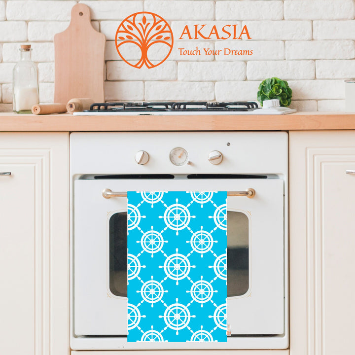 Beach House Towel|Seahorse Dishcloth|Nautical Hand Towel|Starfish Tea Towel|Fish Dish Cloth|Wheel Print Towel|Boat Print Coastal Dishcloth