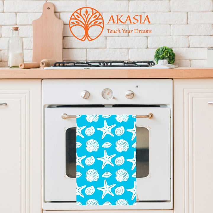 Beach House Towel|Seahorse Dishcloth|Nautical Hand Towel|Starfish Tea Towel|Fish Dish Cloth|Wheel Print Towel|Boat Print Coastal Dishcloth