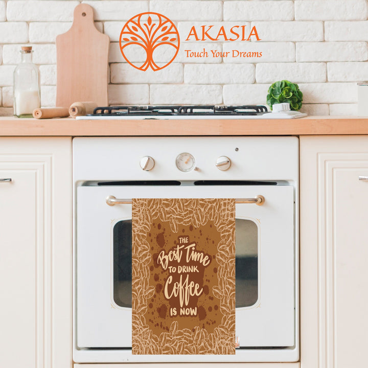 Coffee Themed Towel|Eco-Friendly Towel|But First Coffee Print Tea Towel|Kitchen Hand Towel|Coffee Time Towel|Dust Remover|Cost-Effective Rag