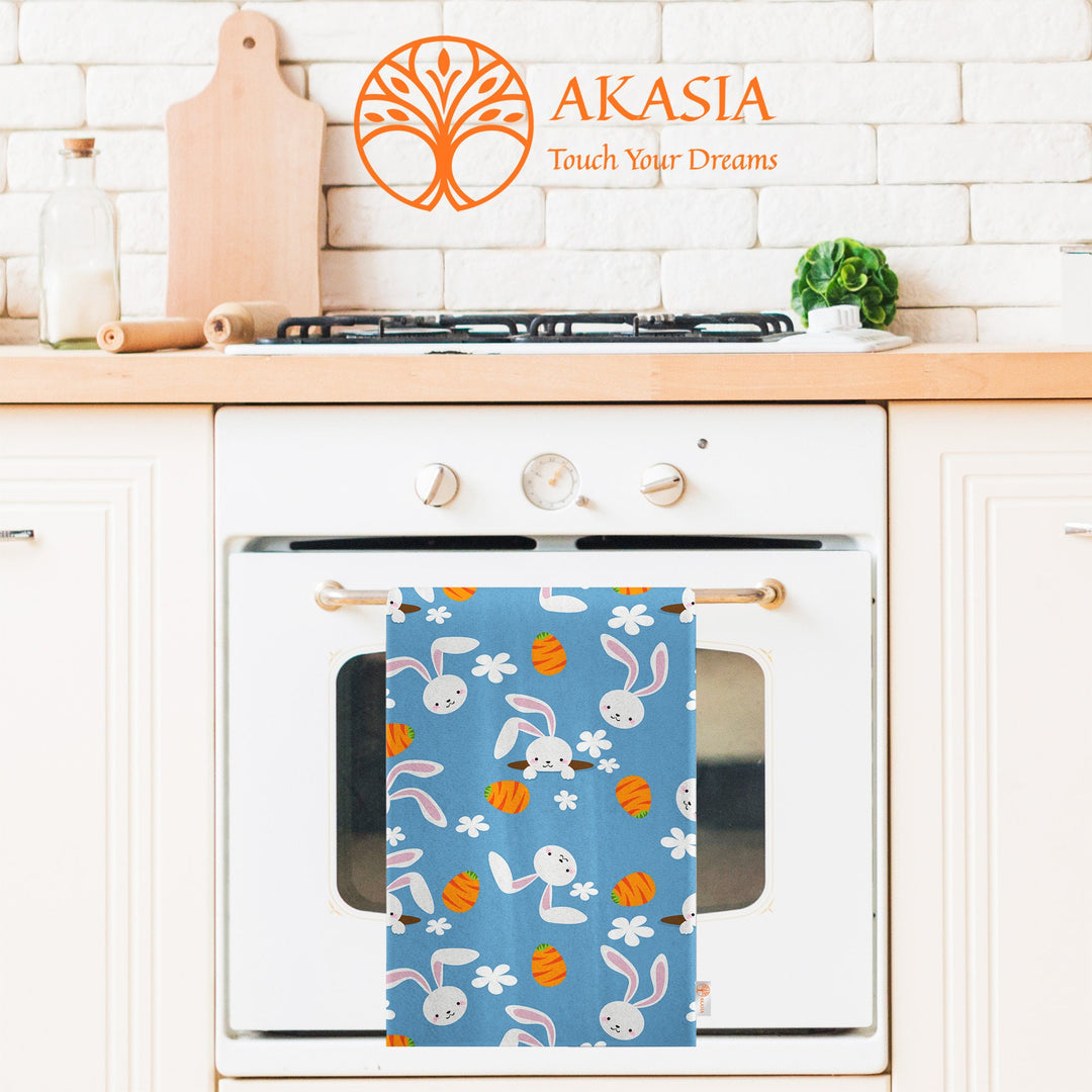 Easter Kitchen Towel|Egg Hand Towel|Bunny Tea Towel|Carrot Print Dishcloth|Farmhouse Dish Cloth|Eco-Friendly Towel|Cost-Effective Rag