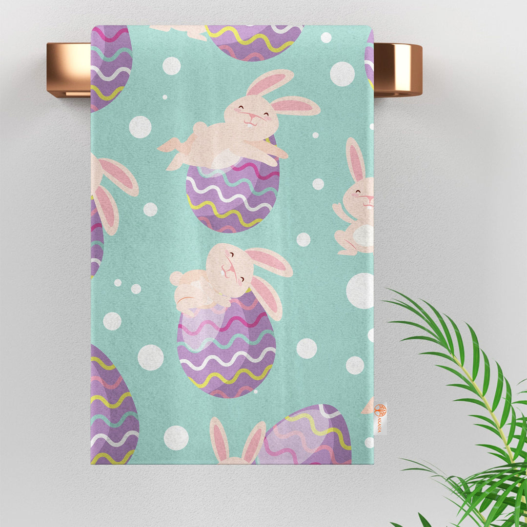 Easter Kitchen Towel|Egg Hand Towel|Bunny Tea Towel|Carrot Print Dishcloth|Farmhouse Dish Cloth|Eco-Friendly Towel|Cost-Effective Rag