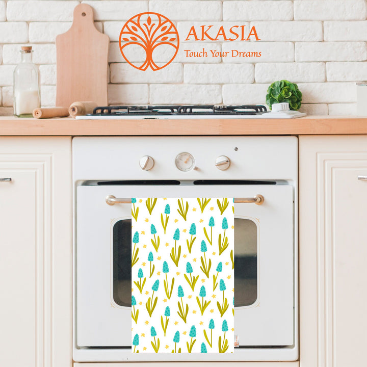 Floral Dishcloth|Leaf Print Tea Towel|Tulip Dish Cloth|Eco-Friendly Towel|Cost-Effective Rag|Gift For Her|Soft Cleaning Cloth|Flower Towel
