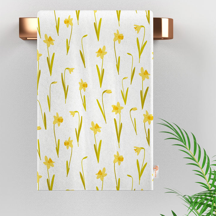 Floral Dishcloth|Leaf Print Tea Towel|Tulip Dish Cloth|Eco-Friendly Towel|Cost-Effective Rag|Gift For Her|Soft Cleaning Cloth|Flower Towel