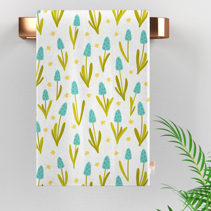 Floral Dishcloth|Leaf Print Tea Towel|Tulip Dish Cloth|Eco-Friendly Towel|Cost-Effective Rag|Gift For Her|Soft Cleaning Cloth|Flower Towel