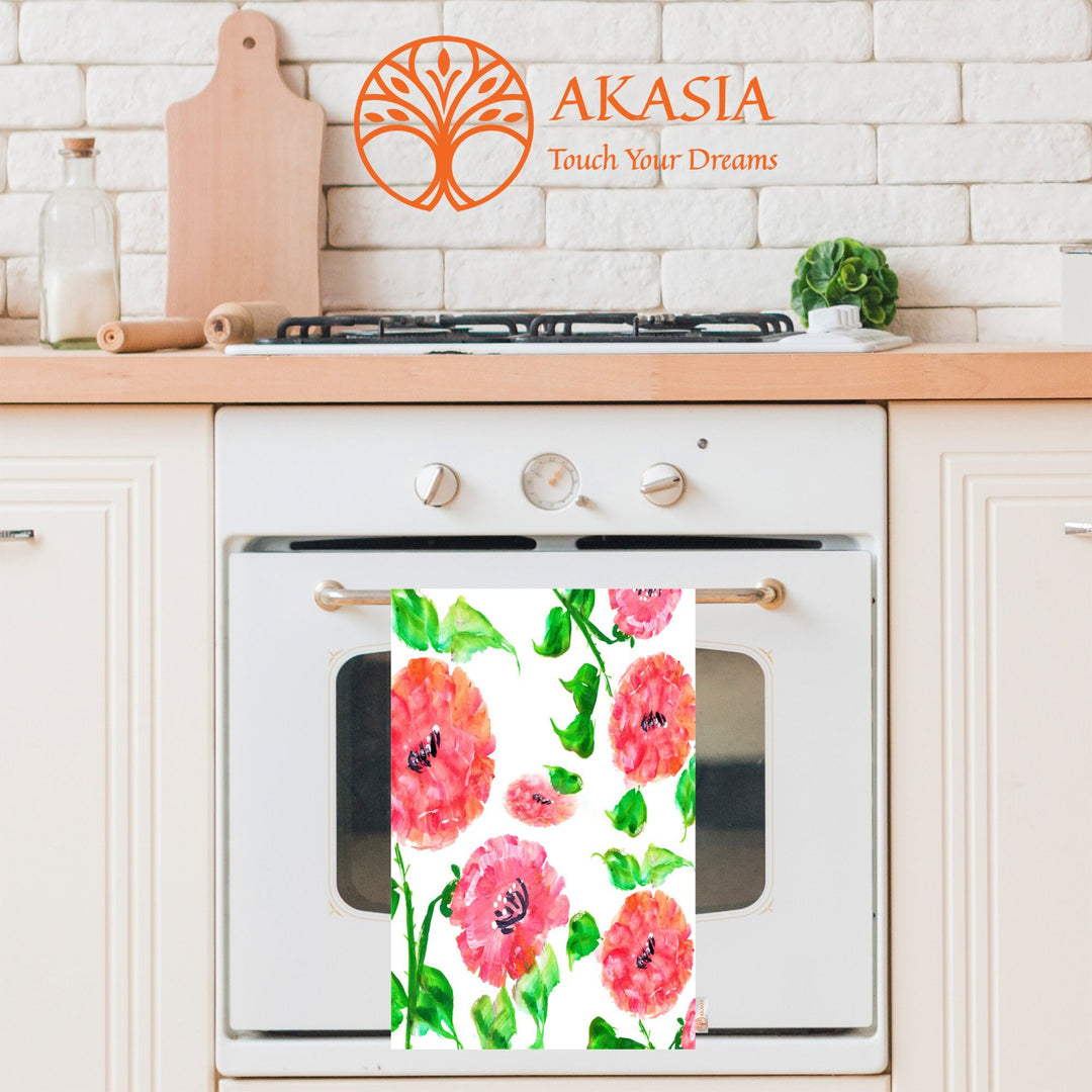 Floral Hand Towel|Summer Tea Towel|Floral Dish Cloth|Eco-Friendly Towel|Cost-Effective Rag|Gift For Her|Cleaning Cloth|Flower Print Towel