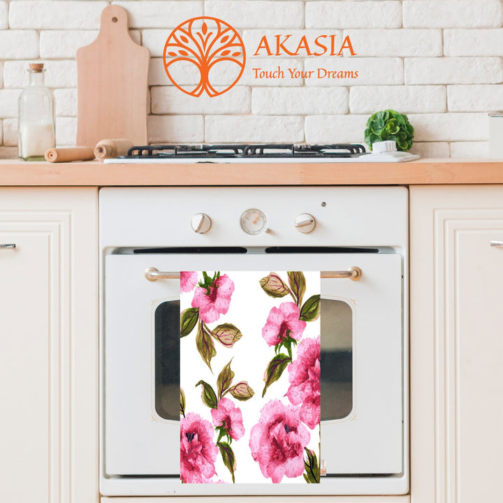 Floral Hand Towel|Summer Tea Towel|Floral Dish Cloth|Eco-Friendly Towel|Cost-Effective Rag|Gift For Her|Cleaning Cloth|Flower Print Towel