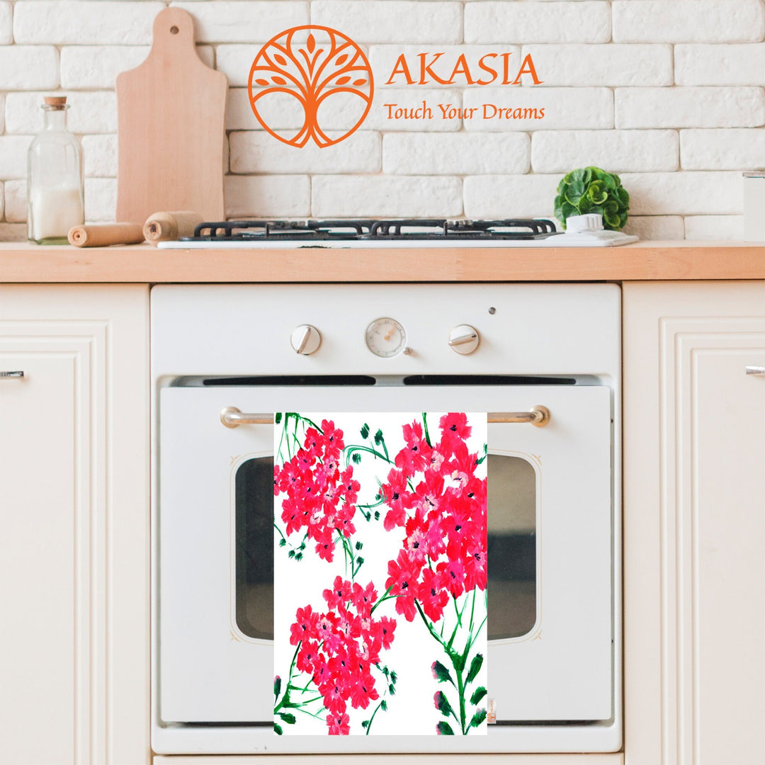Floral Hand Towel|Summer Tea Towel|Floral Dish Cloth|Eco-Friendly Towel|Cost-Effective Rag|Gift For Her|Cleaning Cloth|Flower Print Towel