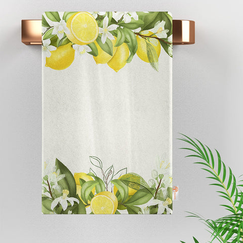 Lemons Kitchen Hand Towel|Floral Fresh Citrus Tea Towel|Lemon Tree Dish Towel|Summer Trend Lemon Dishcloth|Housewarming Gift for Her