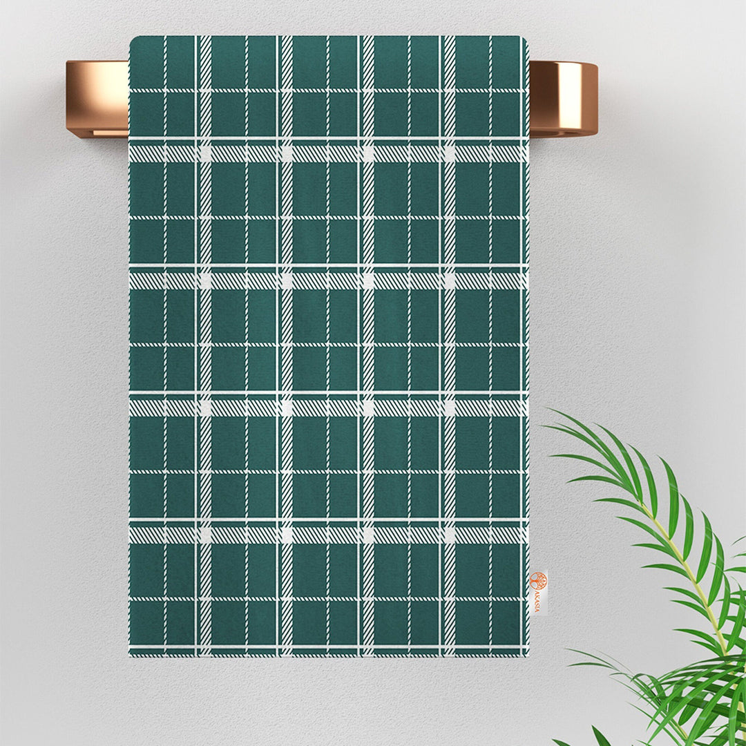Plaid Kitchen Towel|Geometric Tea Towel|Checkered Dish Cloth|Eco-Friendly Abstract Hand Towel|Tartan Dishcloth|Gift For Her|Cleaning Cloth