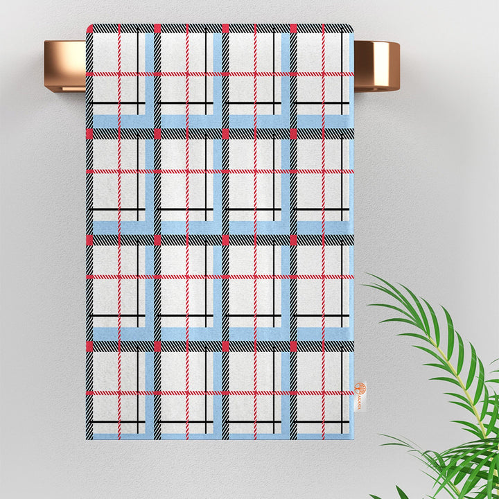 Plaid Kitchen Towel|Geometric Tea Towel|Checkered Dish Cloth|Eco-Friendly Abstract Hand Towel|Tartan Dishcloth|Gift For Her|Cleaning Cloth