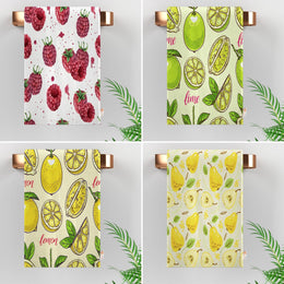 Fruit Kitchen Towel|Lemon Dish Towel|Blackberry Tea Towel|Lime Hand Towel|Pear Print Dishcloth|Summer Trend Fresh Citrus Kitchen Towel