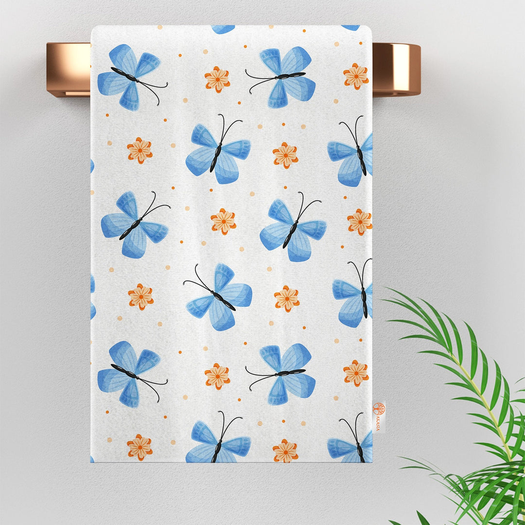 Floral Hand Towel|Daisy Print Towel|Summer Tea Towel|Butterfly Dish Cloth|Eco-Friendly Towel|Cost-Effective Rag|Gift For Her|Cleaning Cloth