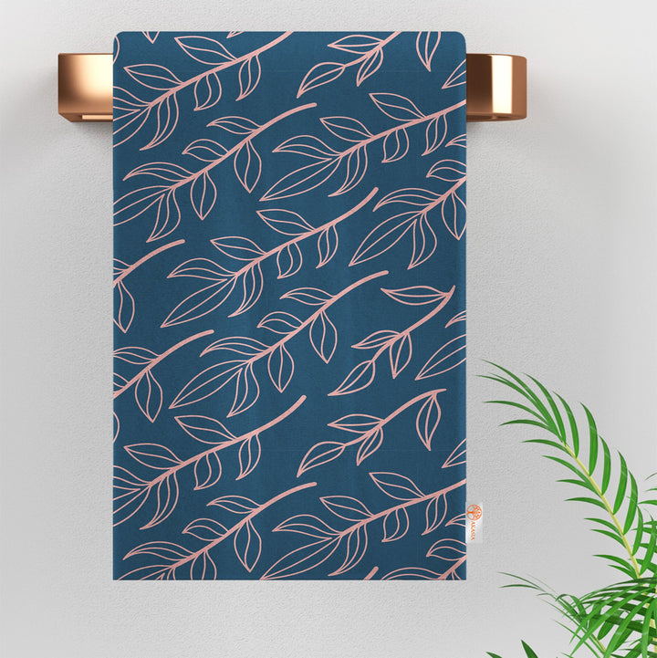 Leaf Hand Towel|Leaf Print Tea Towel|Boho Dish Cloth|Eco-Friendly Onedraw Kitchen Towel|Floral Dishcloth|Gift For Her|Soft Cleaning Cloth
