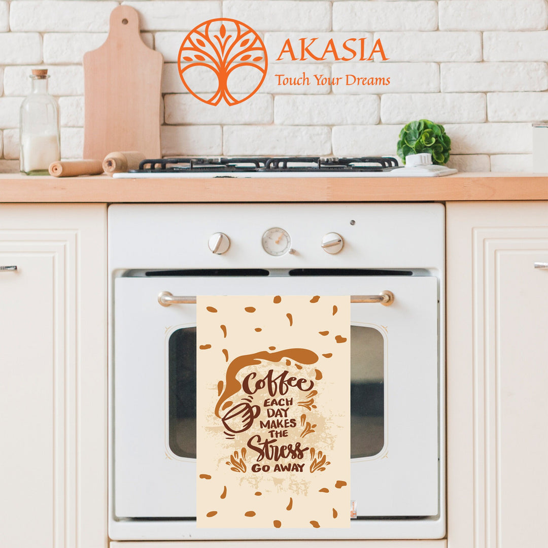 Coffee Themed Towel|Eco-Friendly Towel|But First Coffee Print Tea Towel|Kitchen Hand Towel|Coffee Time Towel|Dust Remover|Cost-Effective Rag