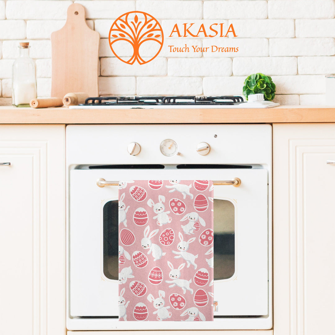 Easter Kitchen Towel|Egg Hand Towel|Bunny Tea Towel|Carrot Print Dishcloth|Farmhouse Dish Cloth|Eco-Friendly Towel|Cost-Effective Rag