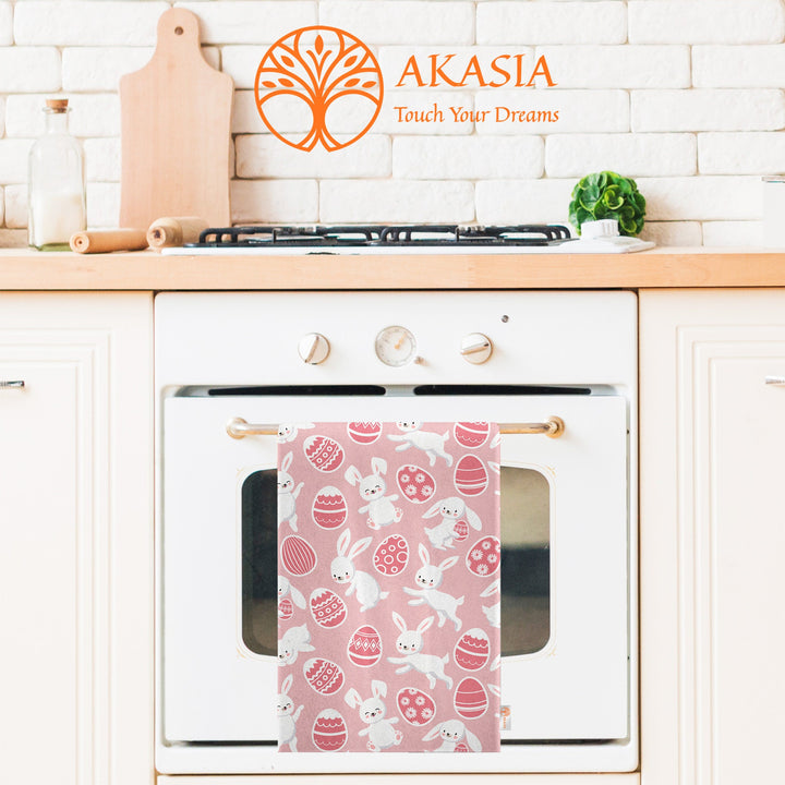 Easter Kitchen Towel|Egg Hand Towel|Bunny Tea Towel|Carrot Print Dishcloth|Farmhouse Dish Cloth|Eco-Friendly Towel|Cost-Effective Rag