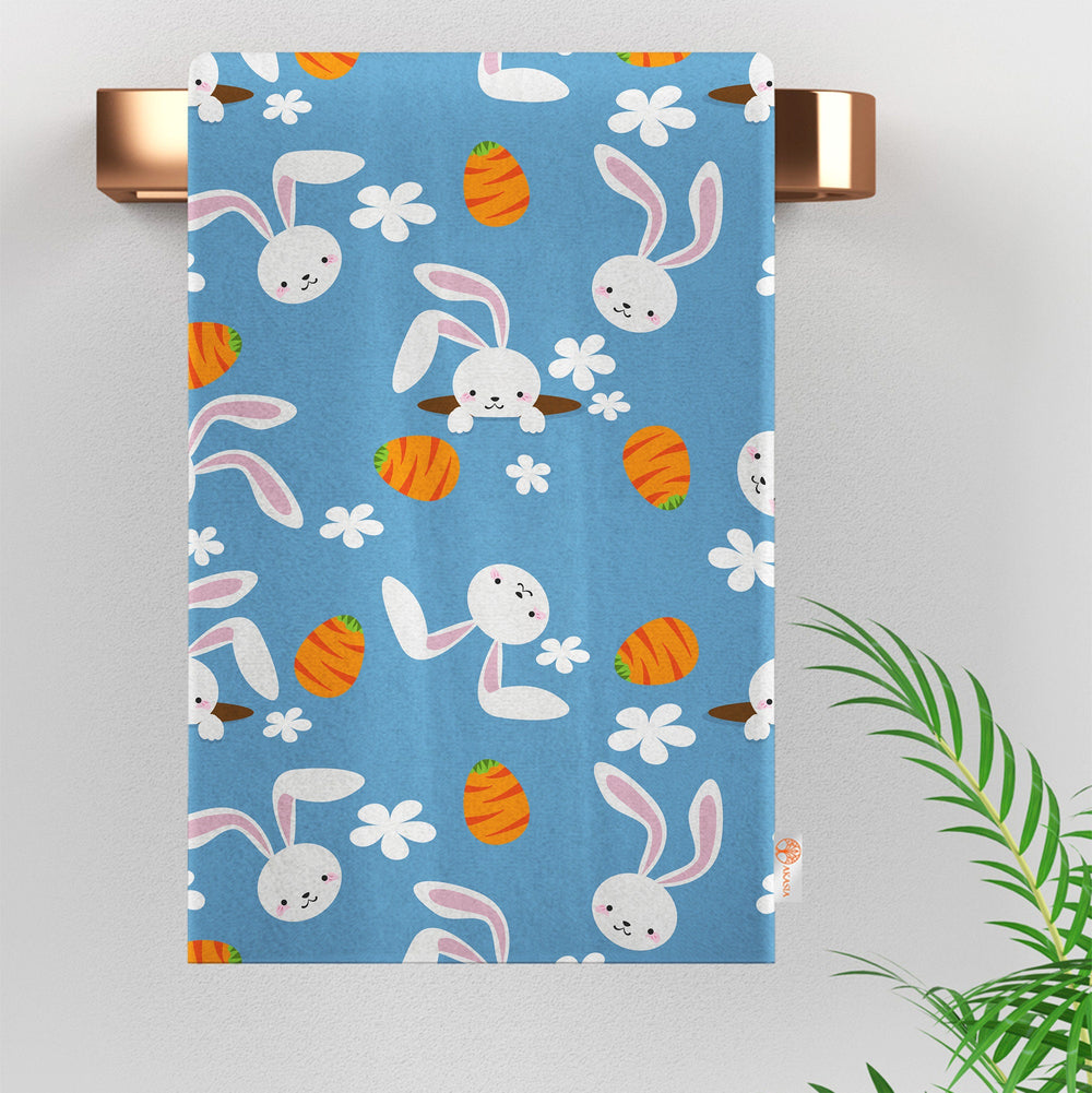 Easter Kitchen Towel|Egg Hand Towel|Bunny Tea Towel|Carrot Print Dishcloth|Farmhouse Dish Cloth|Eco-Friendly Towel|Cost-Effective Rag