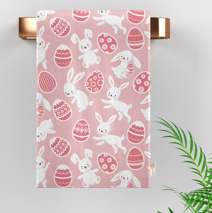 Easter Kitchen Towel|Egg Hand Towel|Bunny Tea Towel|Carrot Print Dishcloth|Farmhouse Dish Cloth|Eco-Friendly Towel|Cost-Effective Rag