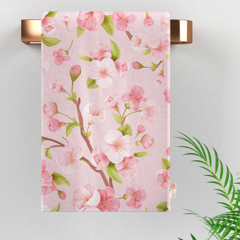 Floral Hand Towel|Summer Tea Towel|Floral Dish Cloth|Pink Flower Towel|Cost-Effective Rag|Gift For Her|Cleaning Cloth|Flower Print Towel