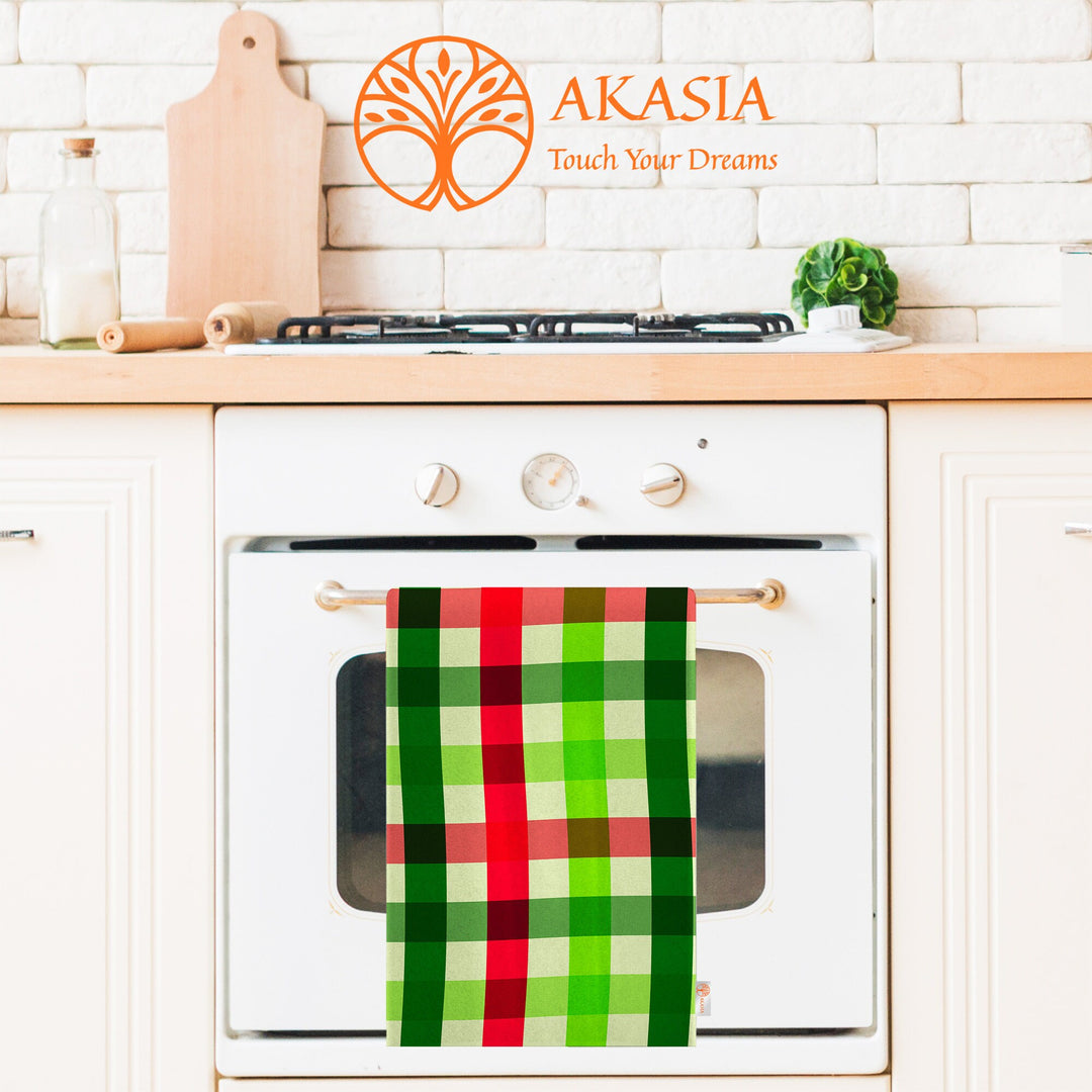 Watermelon Tea Towel|Fruit Kitchen Towel|Reusable Dish Towel|Plaid Hand Towel|Summer Trend Dishcloth|Soft Cleaning Cloth|Cost-Effective Rag