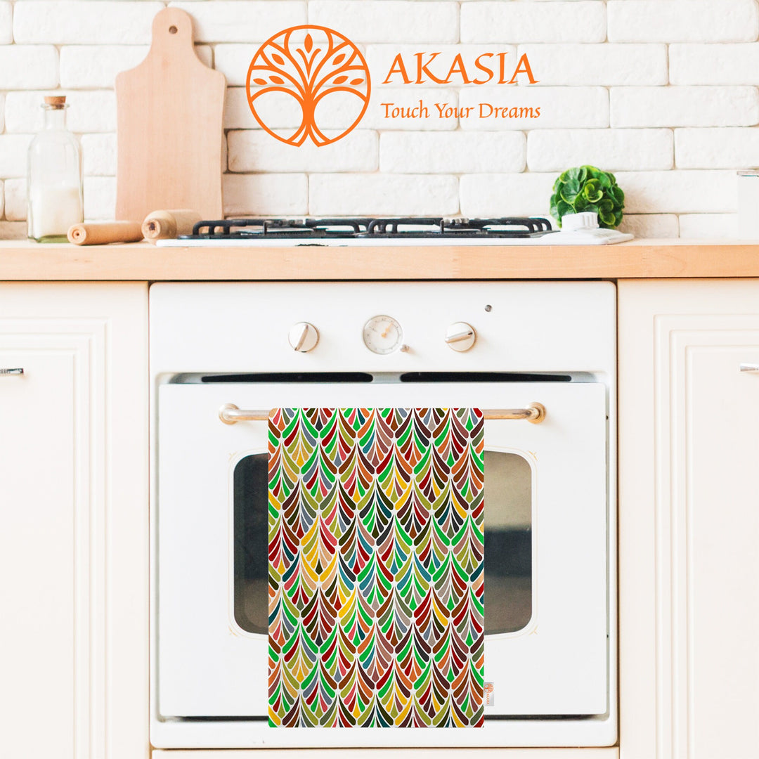 Abstract Hand Towel|Reusable Tea Towel|Boho Dish Cloth|Eco-Friendly Colorful Towel|Wiping Dishcloth|Gift For Woman|Glass Cleaning Towel