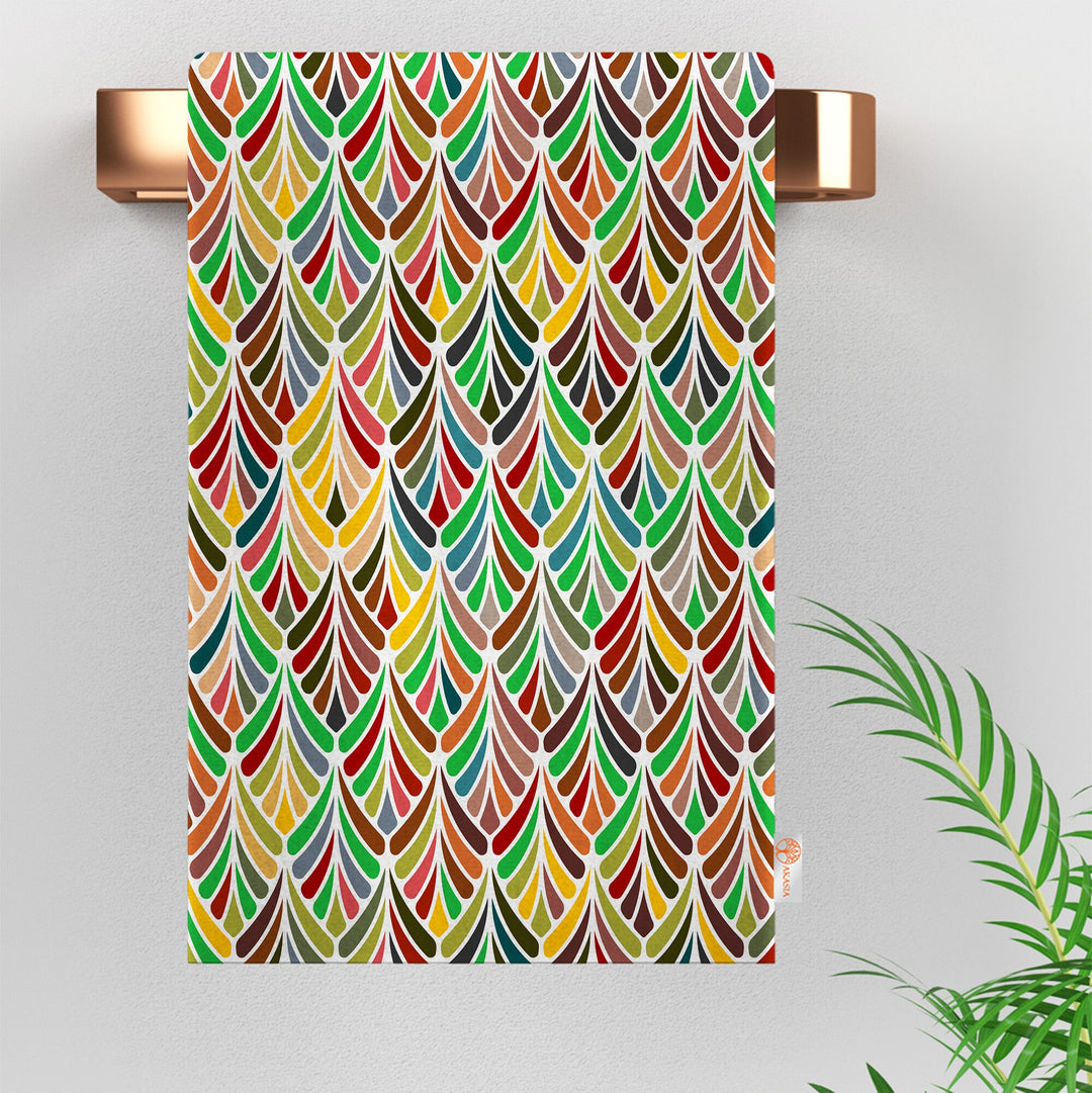 Abstract Hand Towel|Reusable Tea Towel|Boho Dish Cloth|Eco-Friendly Colorful Towel|Wiping Dishcloth|Gift For Woman|Glass Cleaning Towel