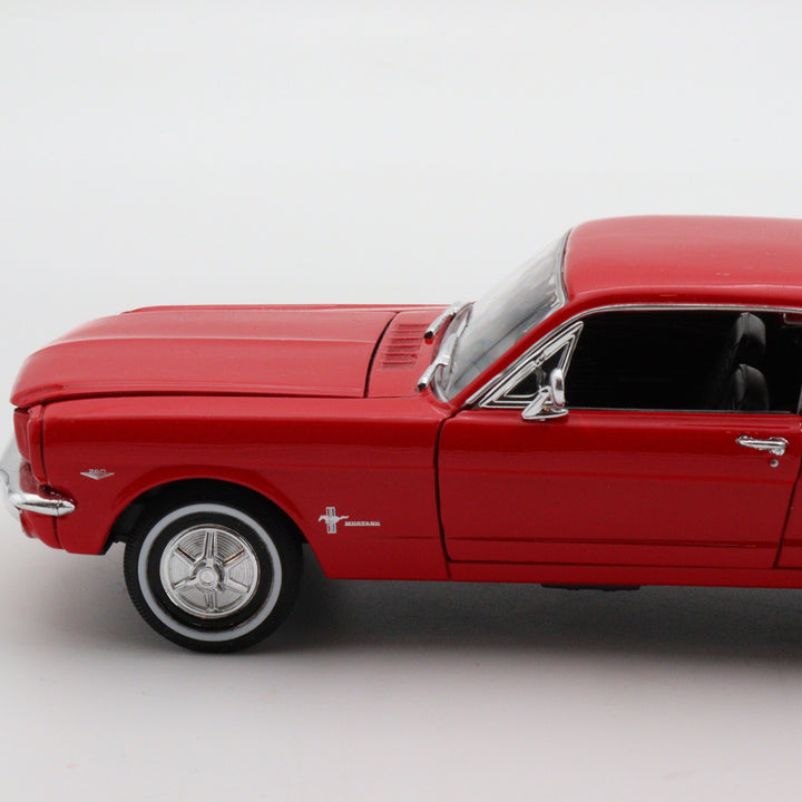 Welly 1964 Ford Mustang Coupe|Vintage Model Car|Scale 1/24 Diecast Classic Car Collection|Red Metal Car|Old Collectible Car|Office Decor