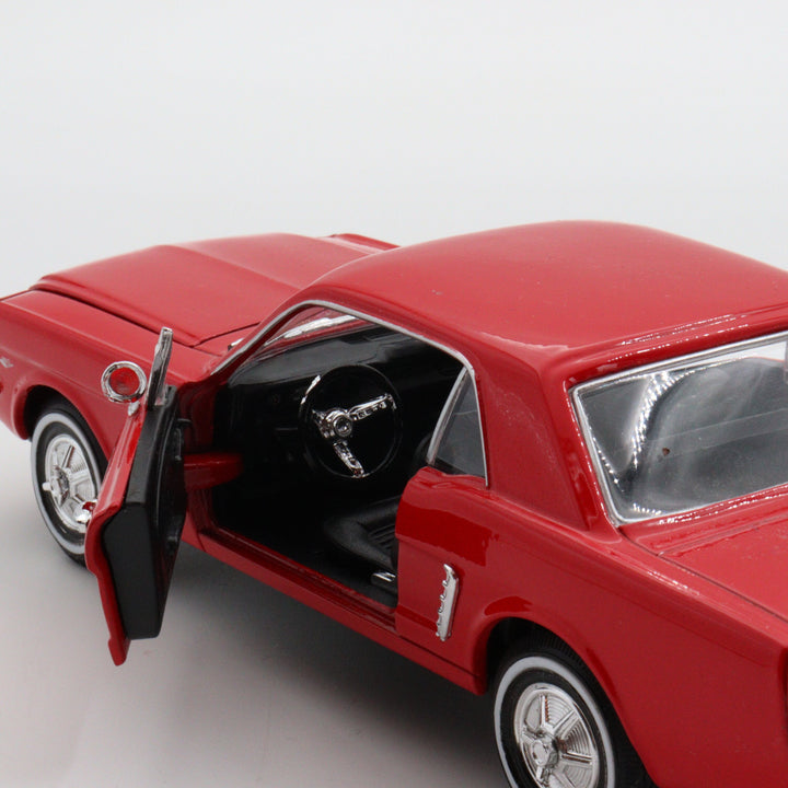 Welly 1964 Ford Mustang Coupe|Vintage Model Car|Scale 1/24 Diecast Classic Car Collection|Red Metal Car|Old Collectible Car|Office Decor