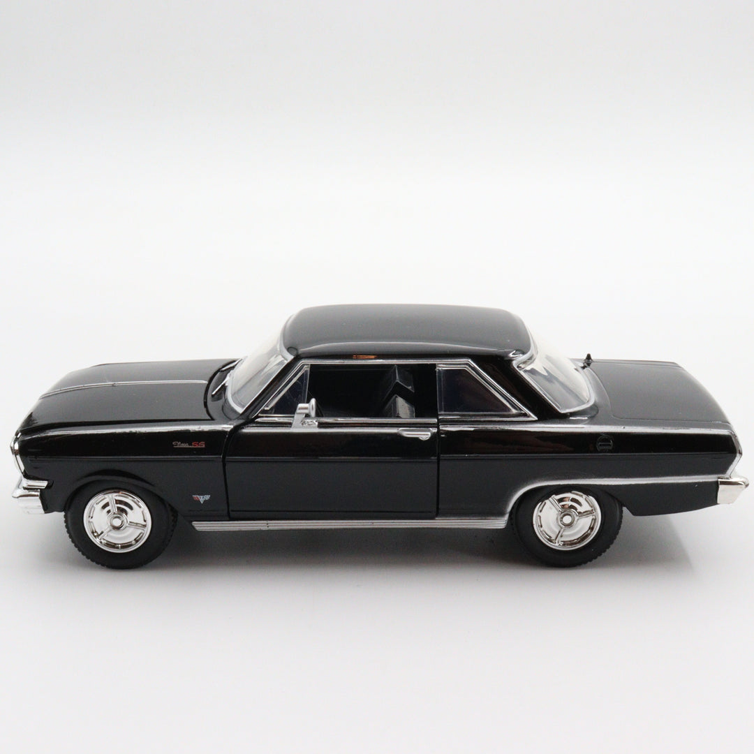 NewRay Chevy Nova SS 1964|Vintage Diecast for Collectors|Old Classic Metal Model Car|Black Toy Car for Dad|Scale 1/24 Diecast Car Collection