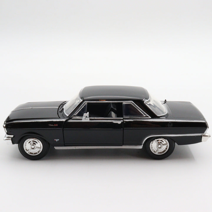 NewRay Chevy Nova SS 1964|Vintage Diecast for Collectors|Old Classic Metal Model Car|Black Toy Car for Dad|Scale 1/24 Diecast Car Collection