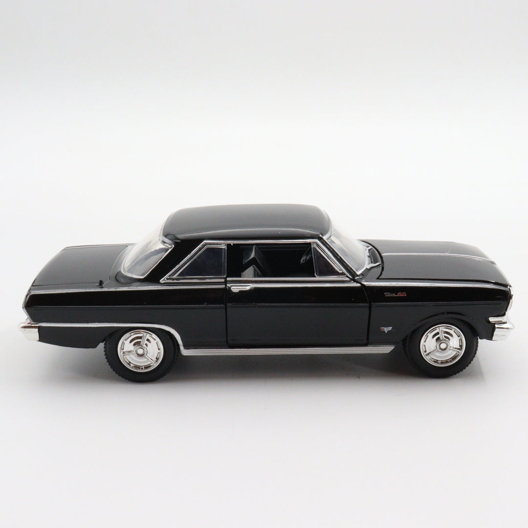NewRay Chevy Nova SS 1964|Vintage Diecast for Collectors|Old Classic Metal Model Car|Black Toy Car for Dad|Scale 1/24 Diecast Car Collection