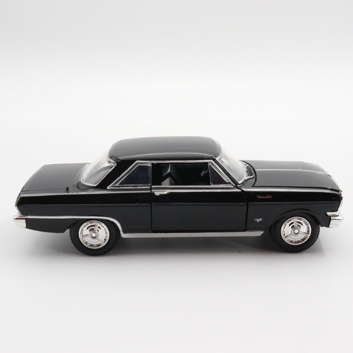 NewRay Chevy Nova SS 1964|Vintage Diecast for Collectors|Old Classic Metal Model Car|Black Toy Car for Dad|Scale 1/24 Diecast Car Collection