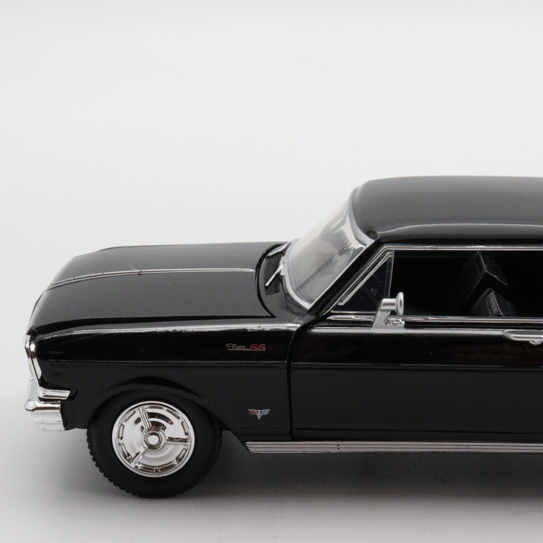 NewRay Chevy Nova SS 1964|Vintage Diecast for Collectors|Old Classic Metal Model Car|Black Toy Car for Dad|Scale 1/24 Diecast Car Collection
