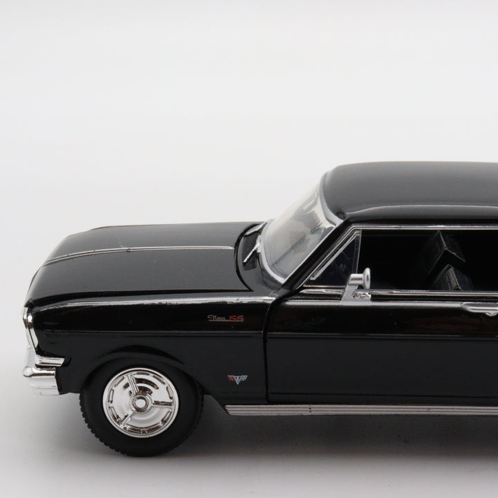 NewRay Chevy Nova SS 1964|Vintage Diecast for Collectors|Old Classic Metal Model Car|Black Toy Car for Dad|Scale 1/24 Diecast Car Collection