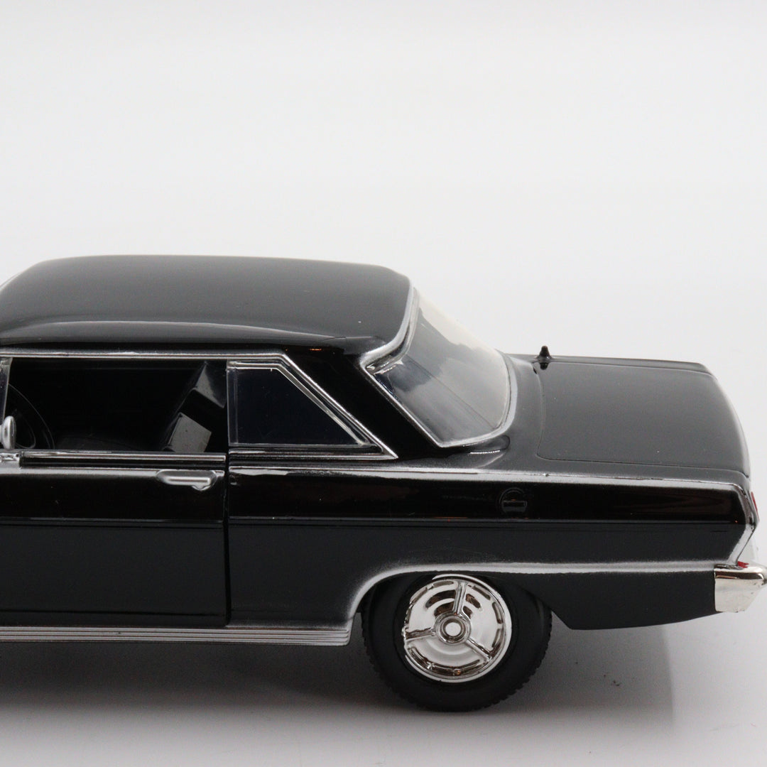 NewRay Chevy Nova SS 1964|Vintage Diecast for Collectors|Old Classic Metal Model Car|Black Toy Car for Dad|Scale 1/24 Diecast Car Collection