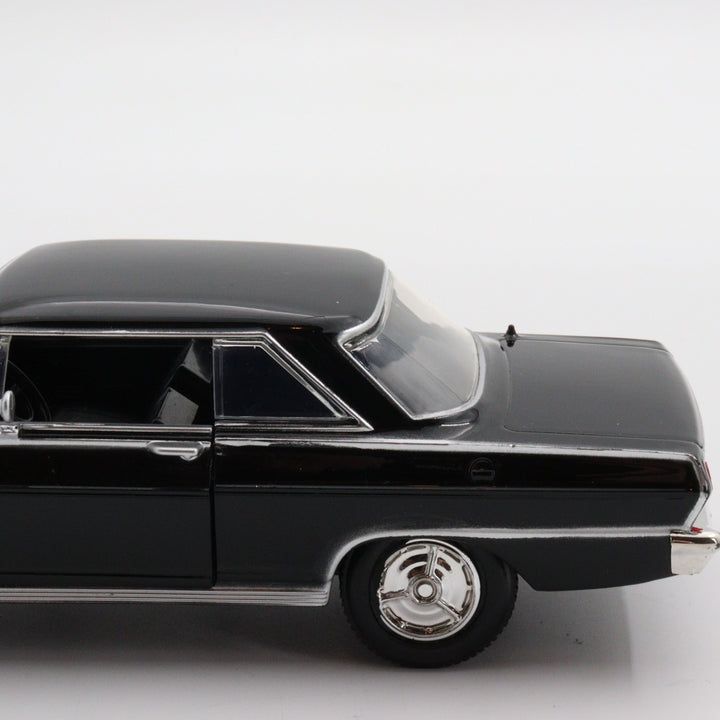 NewRay Chevy Nova SS 1964|Vintage Diecast for Collectors|Old Classic Metal Model Car|Black Toy Car for Dad|Scale 1/24 Diecast Car Collection