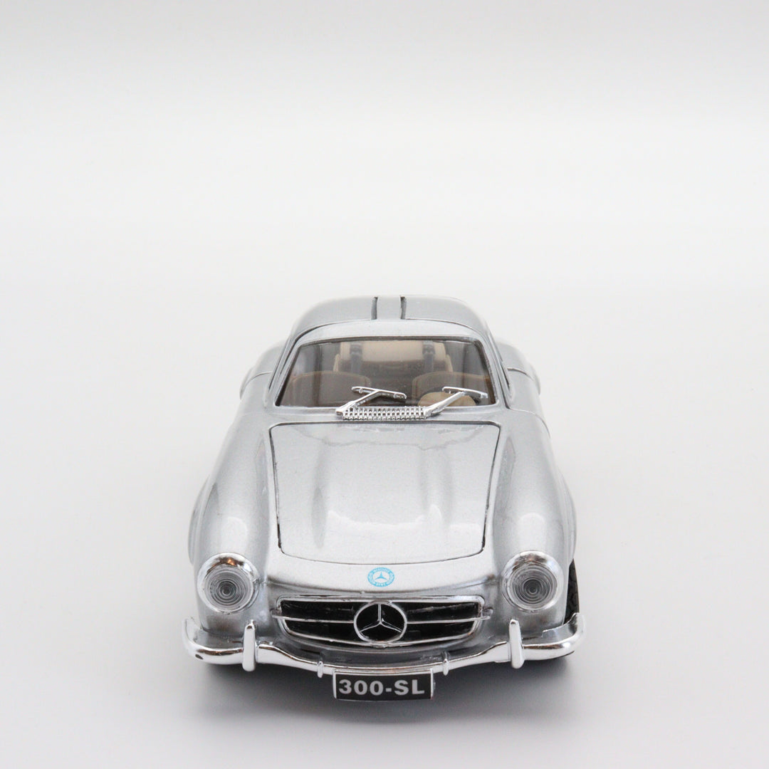 Burago 1954 Mercedes Benz 300 SL|Scale 1/24 Vintage Diecast Car|Classic Gray Convertible Car|Old Model Car for Collectors|Gift for Father