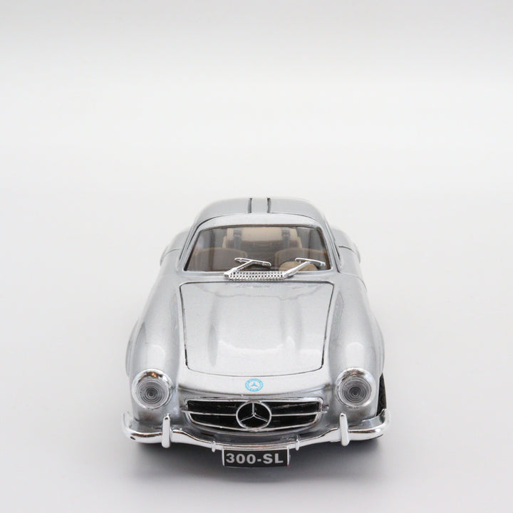 Burago 1954 Mercedes Benz 300 SL|Scale 1/24 Vintage Diecast Car|Classic Gray Convertible Car|Old Model Car for Collectors|Gift for Father