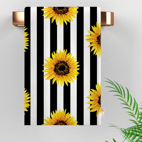 Sunflower Hand Towel|Summer Tea Towel|Floral Dish Cloth|Butterfly Towel|Cost-Effective Rag|Gift For Her|Cleaning Cloth|Flower Print Towel
